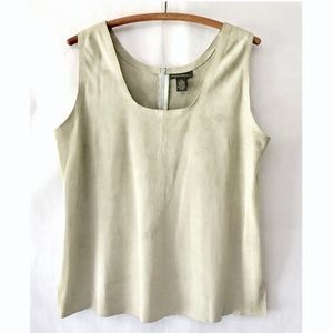 Banana Republic Suede Leather Tan Sleeveless Top